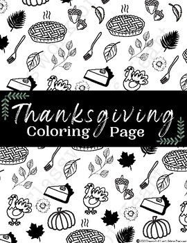 Preview of Thanksgiving Coloring Page