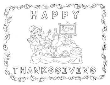 thanksgiving table coloring pages