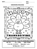 Thanksgiving Coloring AIS/Scaffold/Differentiated - Place 