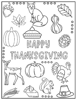 Thanksgiving Coloring Pages by Miss Raina's Classroom | TpT