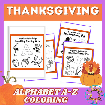 Preview of Thanksgiving Coloring Pages/ Alphabet Coloring Pages / ABC coloring
