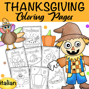 Preview of Thanksgiving Coloring Pages & Art Activities in italian - {Fall Coloring Pages}