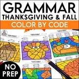 Fall Coloring Pages Parts of Speech Color By Code & Thanks