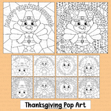 Thanksgiving Coloring Pages Turkey Math Pop Art Activities