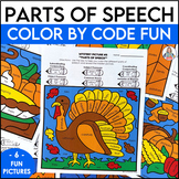 Thanksgiving Coloring Pages and Parts of Speech Color By N