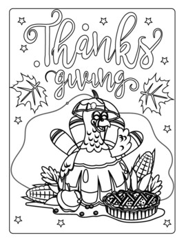 Thanksgiving Coloring Books For Kids: Grades K-1, K-2 Kindergarten Ages  4-5, 5-6 (Coloring Books for Kids) (Paperback)