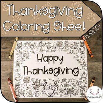 Preview of Thanksgiving Coloring Sheet (Freebie!)