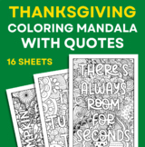 Thanksgiving Coloring Sheets Mandala With Quotes for Teens