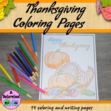Thanksgiving Coloring & Writing Pages - FREEBIE - HAPPY TH