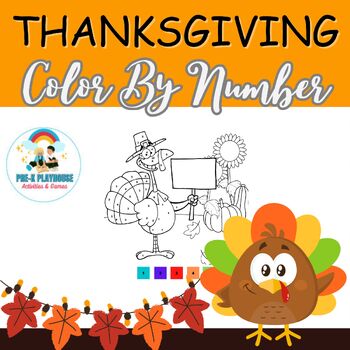 Preview of Thanksgiving Coloring by Numbers Activities Worksheets,Coloring Pages