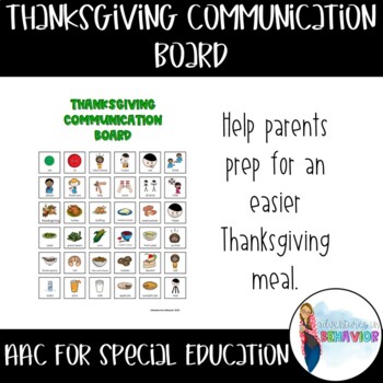 Preview of Thanksgiving Communication Board- AAC