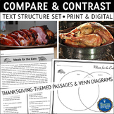 Thanksgiving Compare and Contrast Passages and Graphic Organizers