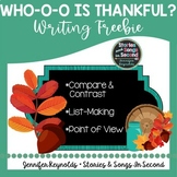 Thanksgiving Compare and Contrast Writing Pack--Who-o is T