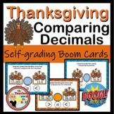 Thanksgiving Comparing Decimals Boom Cards
