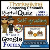 Thanksgiving Comparing Decimals Google Forms Quiz