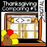 Thanksgiving Comparing Numbers: Google Classroom Digital Learning