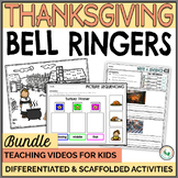 Thanksgiving Bell Ringer Activities - Comprehension, Vocab