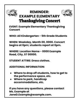school event program examples