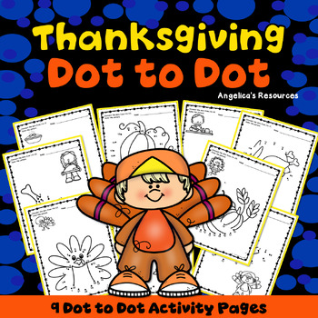 Preview of Thanksgiving Connect the Dots Math Worksheets | Dot to Dot Coloring Pages