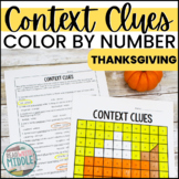 Thanksgiving Context Clues Color By Number Worksheets