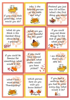 Thanksgiving Conversation Cards by Let's Study | TpT