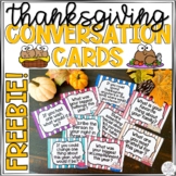 Thanksgiving Conversation Cards Counseling & SEL FREEBIE