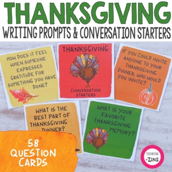 Thanksgiving Conversation Starters & Writing Prompts - Watercolor