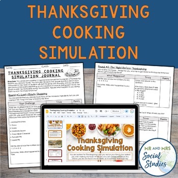 Preview of Thanksgiving Cooking Simulation | Engaging Thanksgiving Activity