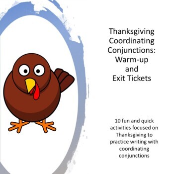Preview of Thanksgiving Coordinating Conjunctions Warm-up and Exit Tickets