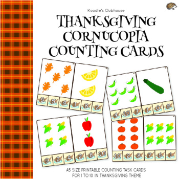 Preview of Thanksgiving Cornucopia Counting Cards