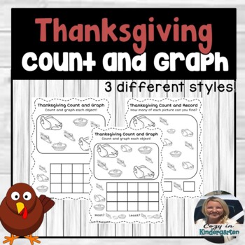Preview of Thanksgiving Graphing No Prep Math Worksheets