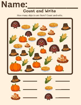Preview of Thanksgiving Count and Write