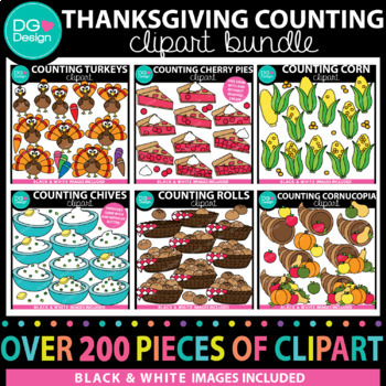 Preview of Thanksgiving Counting Clipart | Thanksgiving Clipart | Fall Clip art | Math