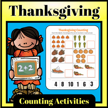 Preview of Thanksgiving Counting Cut and Paste Activity