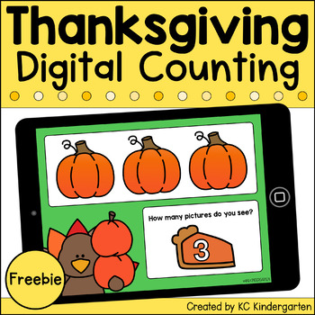 Preview of Thanksgiving Counting | Digital Math Center Freebie