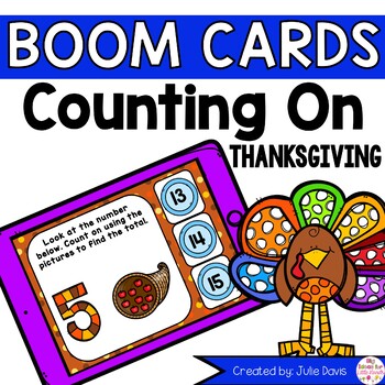 Preview of Thanksgiving Counting On Addition Digital Game Boom Cards