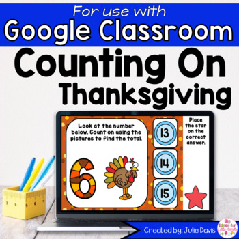 Preview of Thanksgiving Counting On Addition Game for Google Classroom