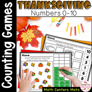 Preview of Thanksgiving Counting Objects Worksheet Numbers to 10 November Kindergarten Math