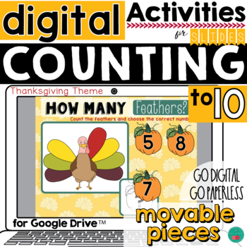 Preview of Thanksgiving Counting to 10 for Google Slides