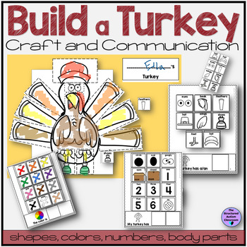 Preview of Thanksgiving Craft Activity "Build a Turkey for Speech Therapy Special Education