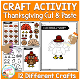 Thanksgiving Craft Activity Cut and Paste Fine Motor Skills