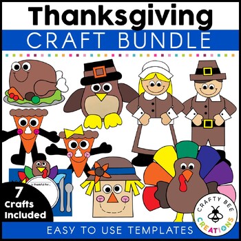 Preview of Thanksgiving Craft Bundle | Thanksgiving Activity | Pilgrim | Turkey | Placemat