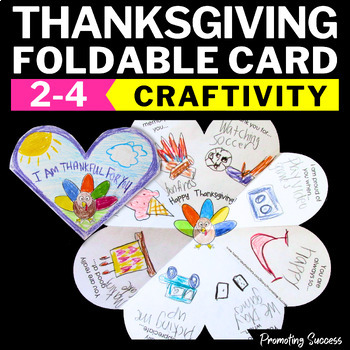 Preview of Thanksgiving Craft Centers Craftivity Cards Second Grade 2nd 3rd Gratitude