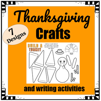 Preview of Thanksgiving Craft, Color and Write Activity