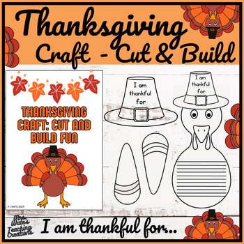 Preview of Thanksgiving Craftivity: Cut and Build Worksheet Template