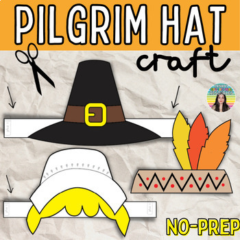 Preview of Thanksgiving Pilgrims Native Americans Headband Hat Bonnet Crown Craft Template