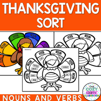 Preview of Thanksgiving Craft (Nouns and Verb Sort)