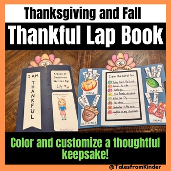 Preview of Thanksgiving Craft | Thanksgiving Writing and Art | I Am Thankful For Lapbook