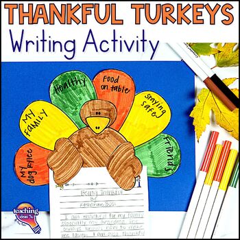 Preview of Thanksgiving Craft & Writing Activity - Thankful Turkeys - Easy Prep Grades 2-5