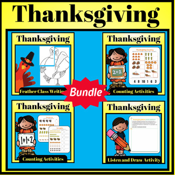 Preview of Thanksgiving Craft & Writing & Differentiated Counting Activities Bundle